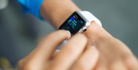 a smartwatch on someone's wrist