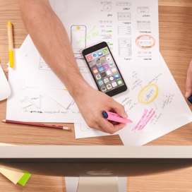 a person designing a product